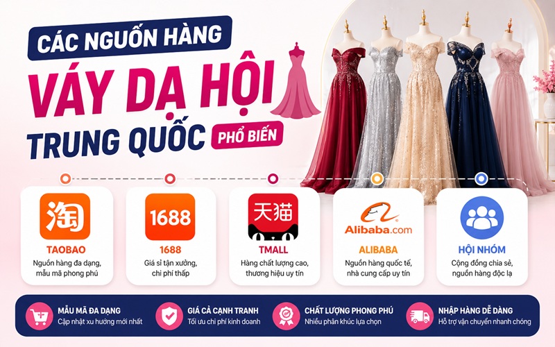 các nguồn hàng váy dạ hội
