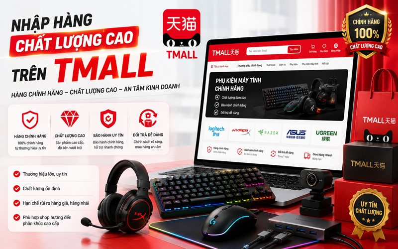 nhập hàng phụ kiện máy tính trên tmall