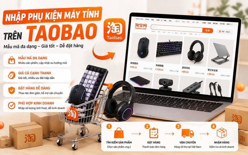 nhập phụ kiện máy tính trên taobao